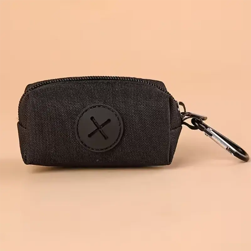 Canvas Dog Poop Bag Holder with Carabiner Clip