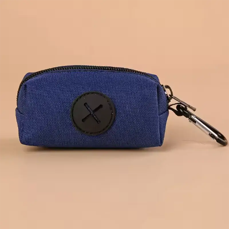 Canvas Dog Poop Bag Holder with Carabiner Clip