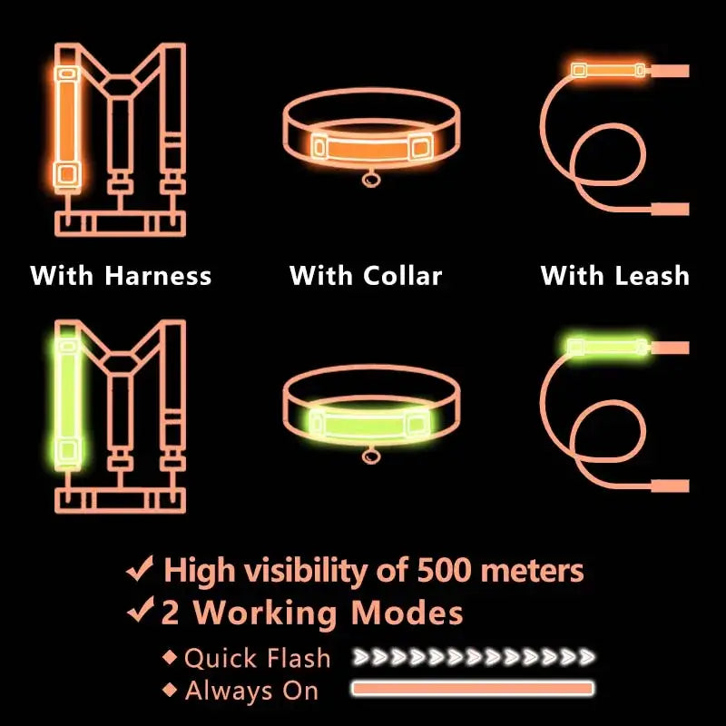 Collar Dog LED Lights Clip - Waterproof Anti-lost Tag for Night Walking
