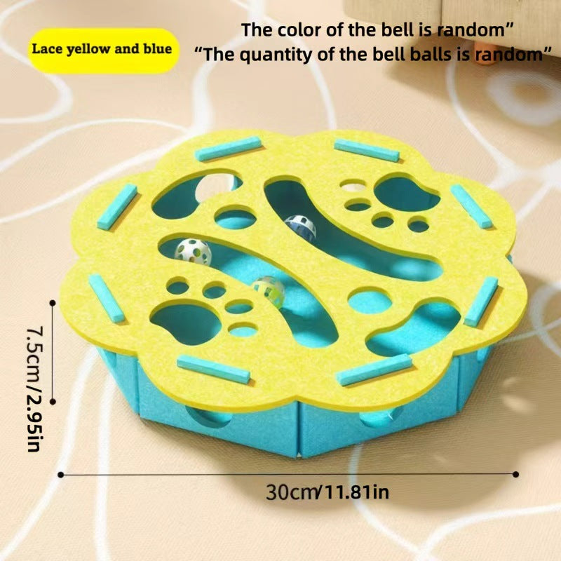 Felt Maze Tunnel Interactive Cat Puzzle Toy