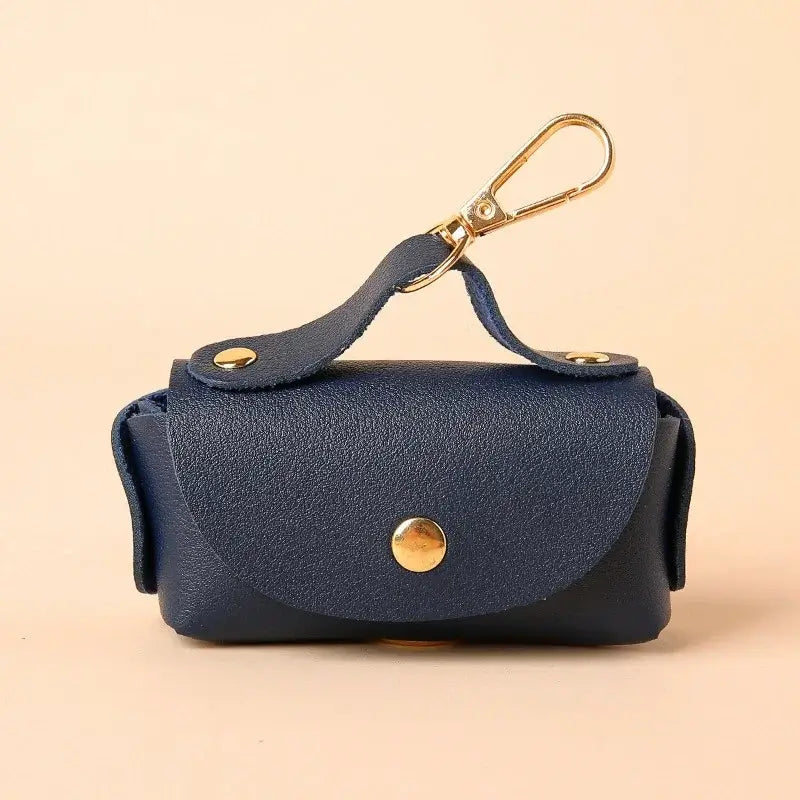 Stylish Leather Portable Dog Poop Bag Organizer