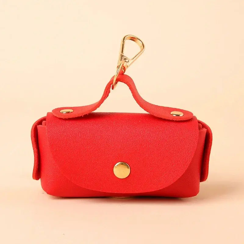 Stylish Leather Portable Dog Poop Bag Organizer