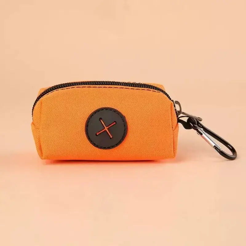 Canvas Dog Poop Bag Holder with Carabiner Clip