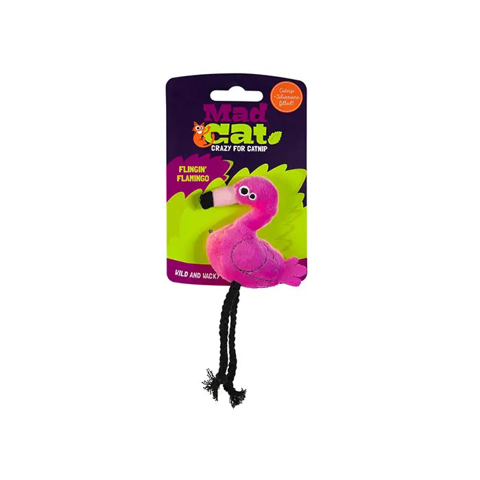 Mad Cat Flingin’ Flamingo Catnip & Silvervine Toy