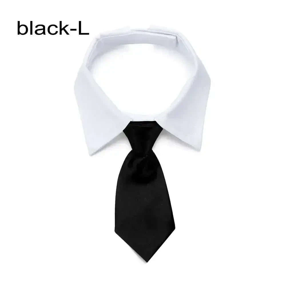 Pet Formal Tuxedo Necktie Bow Tie Collar in Black & Red