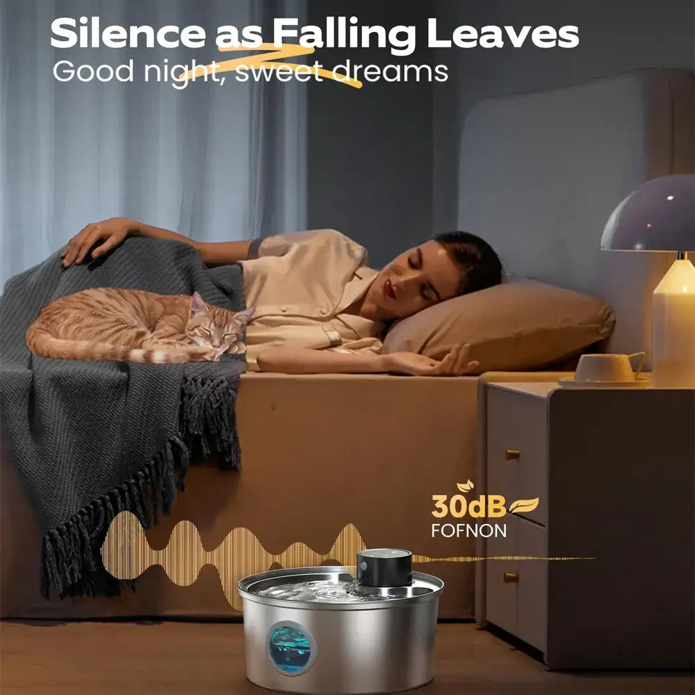 Automatic Stainless Steel 3.2L USB Rechargeable Pet Water Fountain