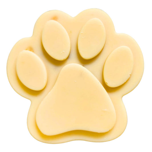 Natural Goat Milk Soap Dog Shampoo Bar Big Paw in a paw-shaped design.