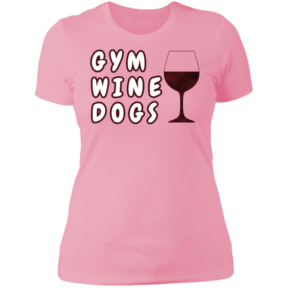 Ladies' Boyfriend T-Shirt Gym, Wine, Dogs-9
