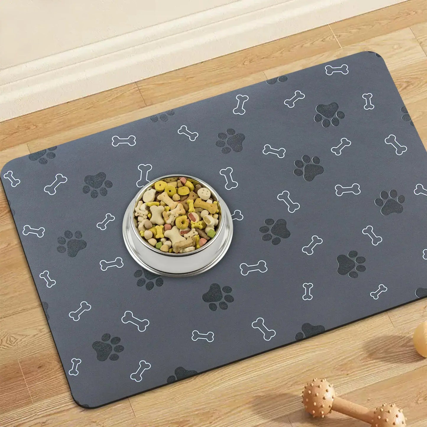 Tapis d'alimentation QuickDry pour animaux 24x16,9 - Antidérapant, absorbant