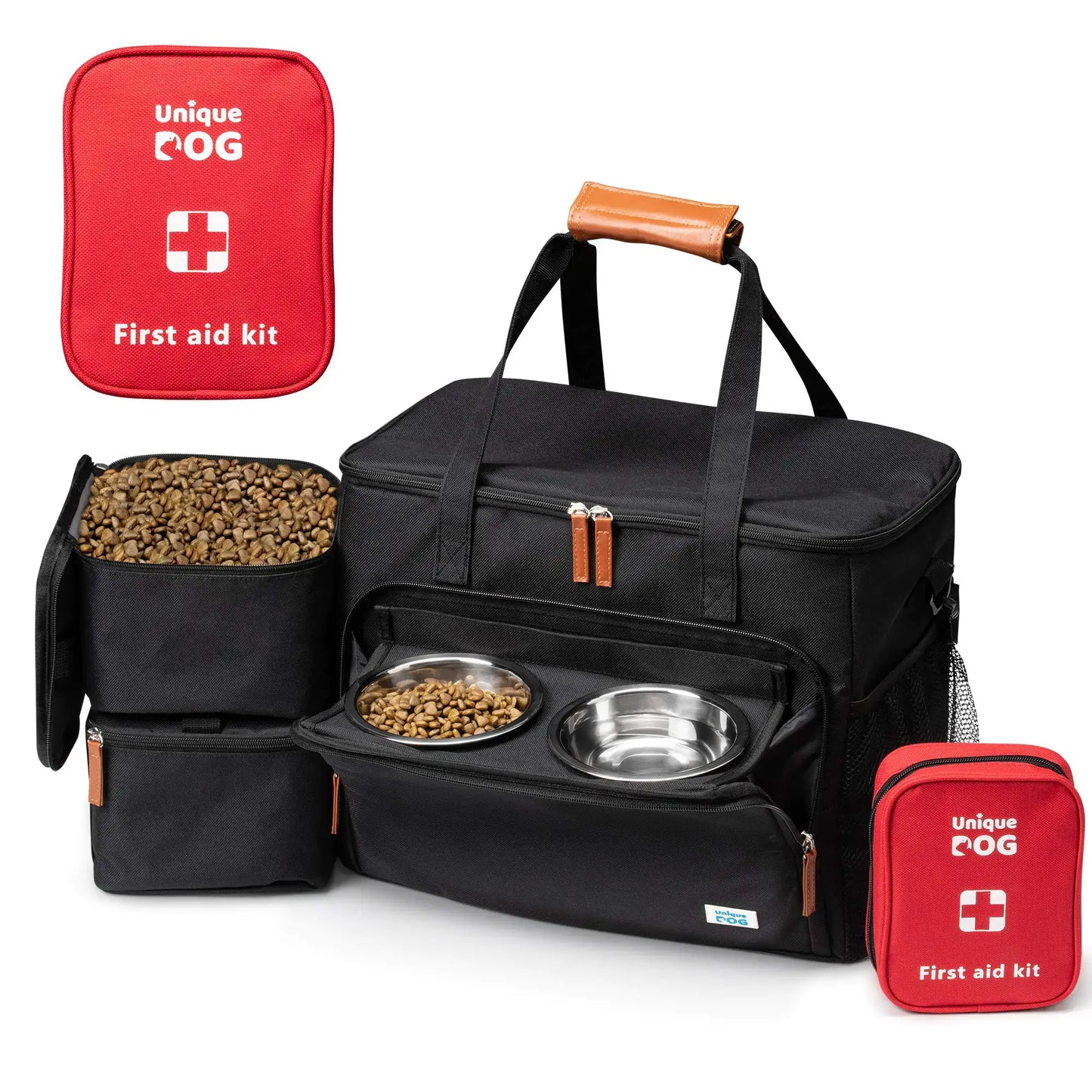 Kit de voyage de luxe pour chien – Ensemble de voyage pour animaux de compagnie avec dispositifs de sécurité