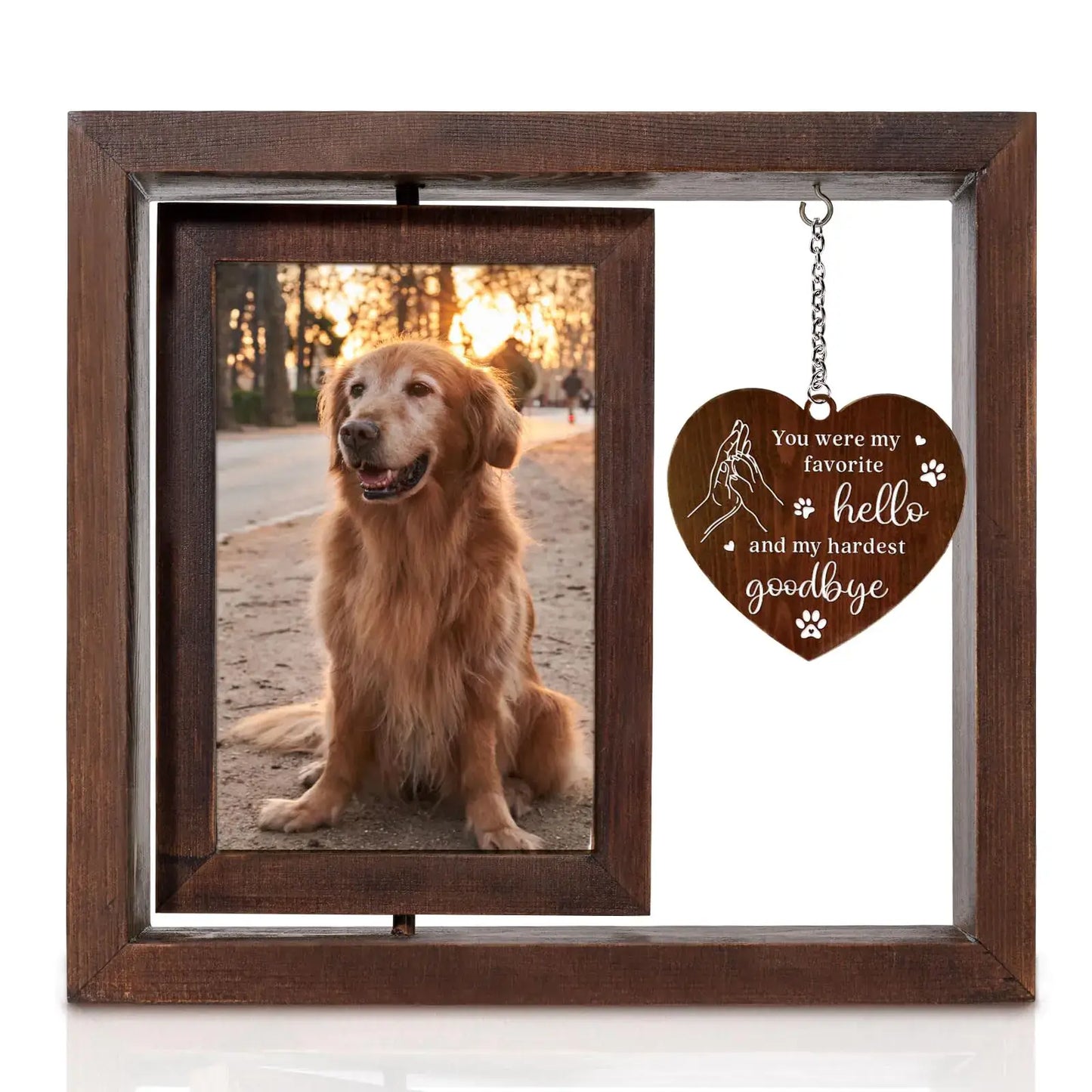 Cadre rotatif commémoratif pour animaux de compagnie - Cadeau de condoléances 4x6