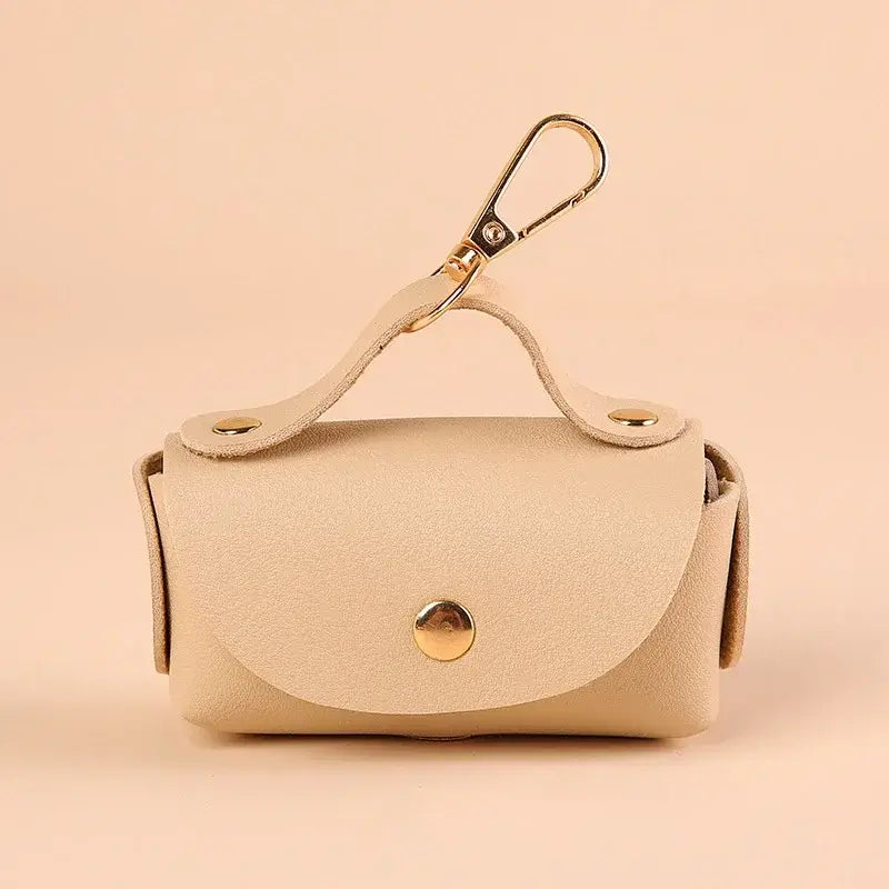 Stylish Leather Portable Dog Poop Bag Organizer