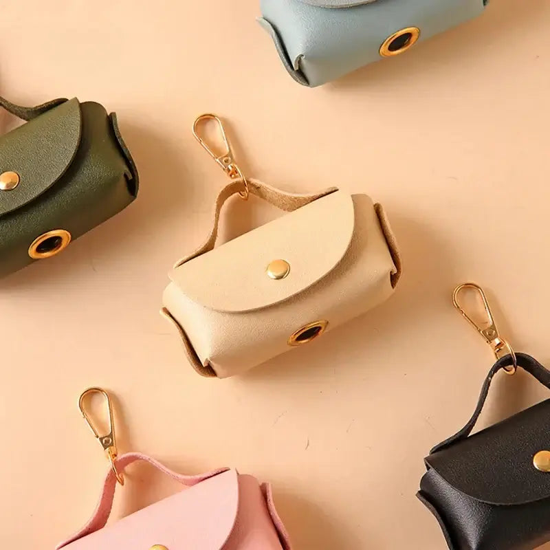 Stylish Leather Portable Dog Poop Bag Organizer