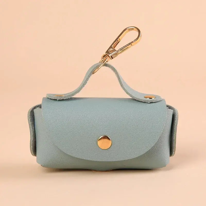 Stylish Leather Portable Dog Poop Bag Organizer