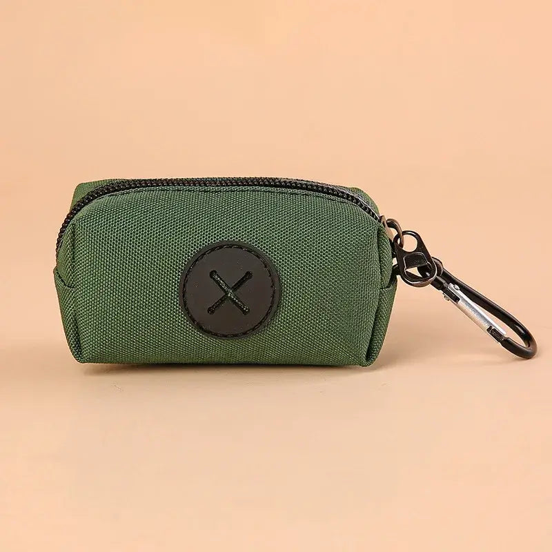 Canvas Dog Poop Bag Holder with Carabiner Clip
