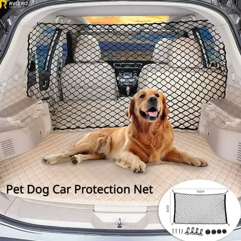 Pet Safety Car Boot Fence - Durable Nylon Insulation Mesh