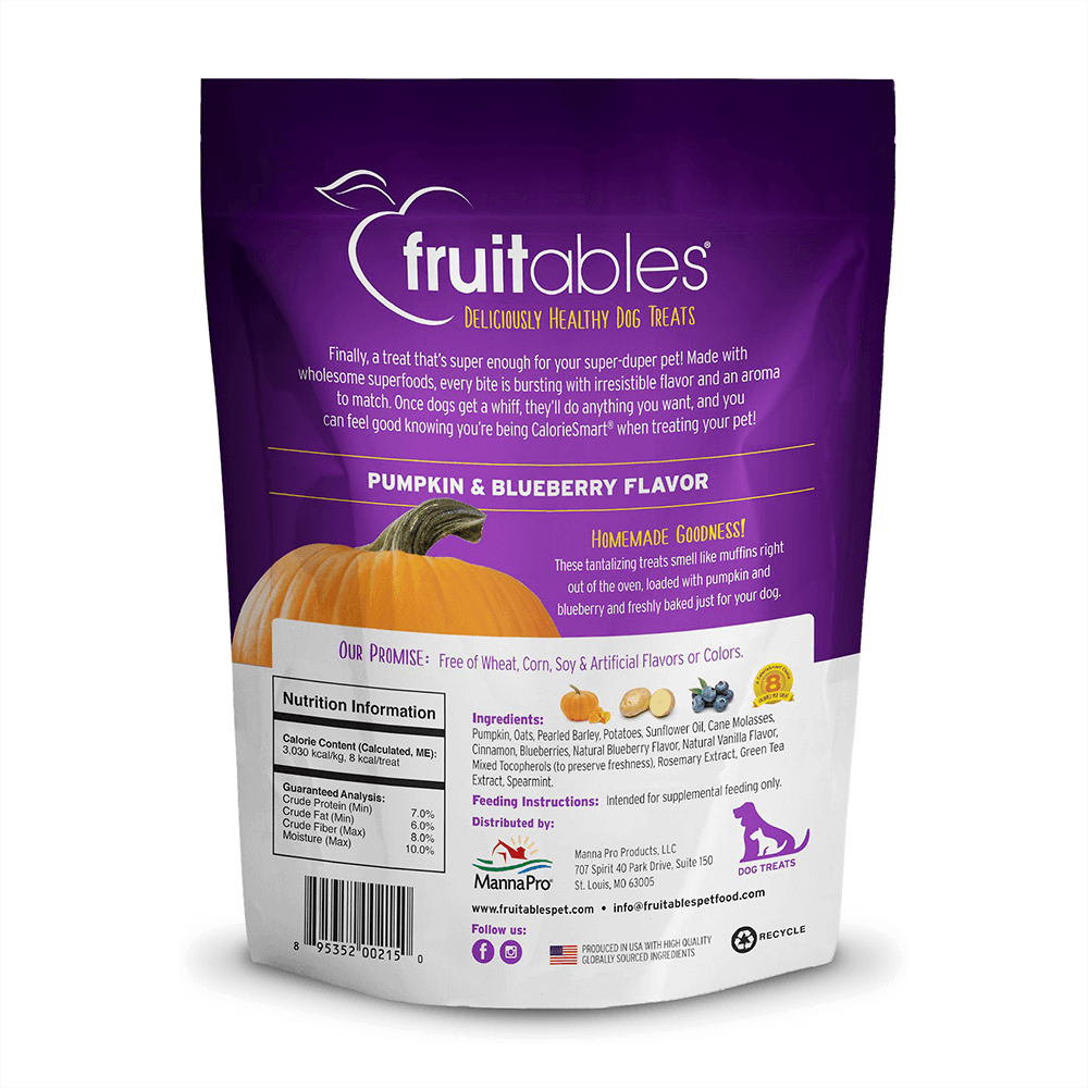 Fruitables Pumpkin & Blueberry Mix Dog Treats (8x7 Oz)-6