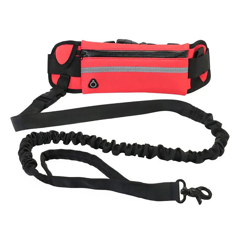 Hands-Free Reflective Dog Leash with Waist Bag for Running and Walking