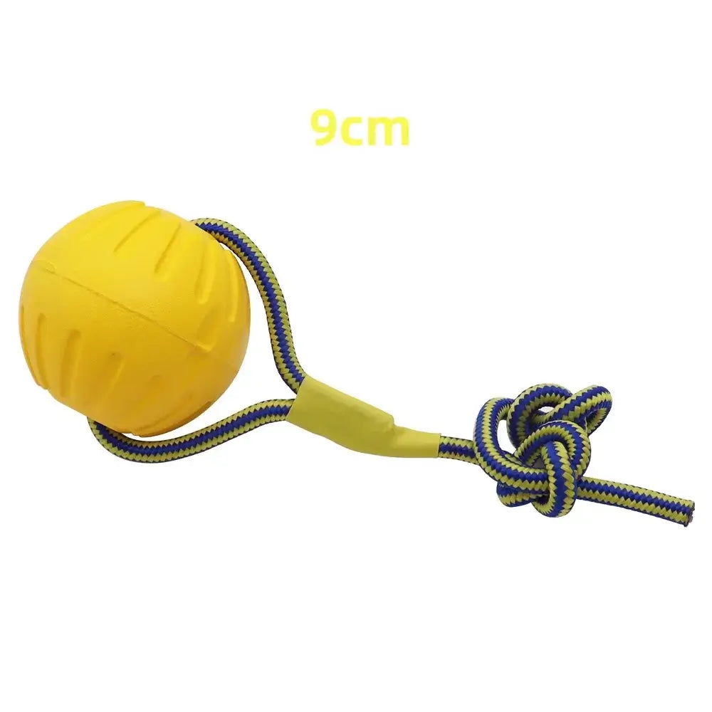 Indestructible Bite Resistant Ball Ring Toy with Rope Knot
