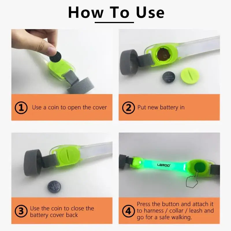 Collar Dog LED Lights Clip - Waterproof Anti-lost Tag for Night Walking