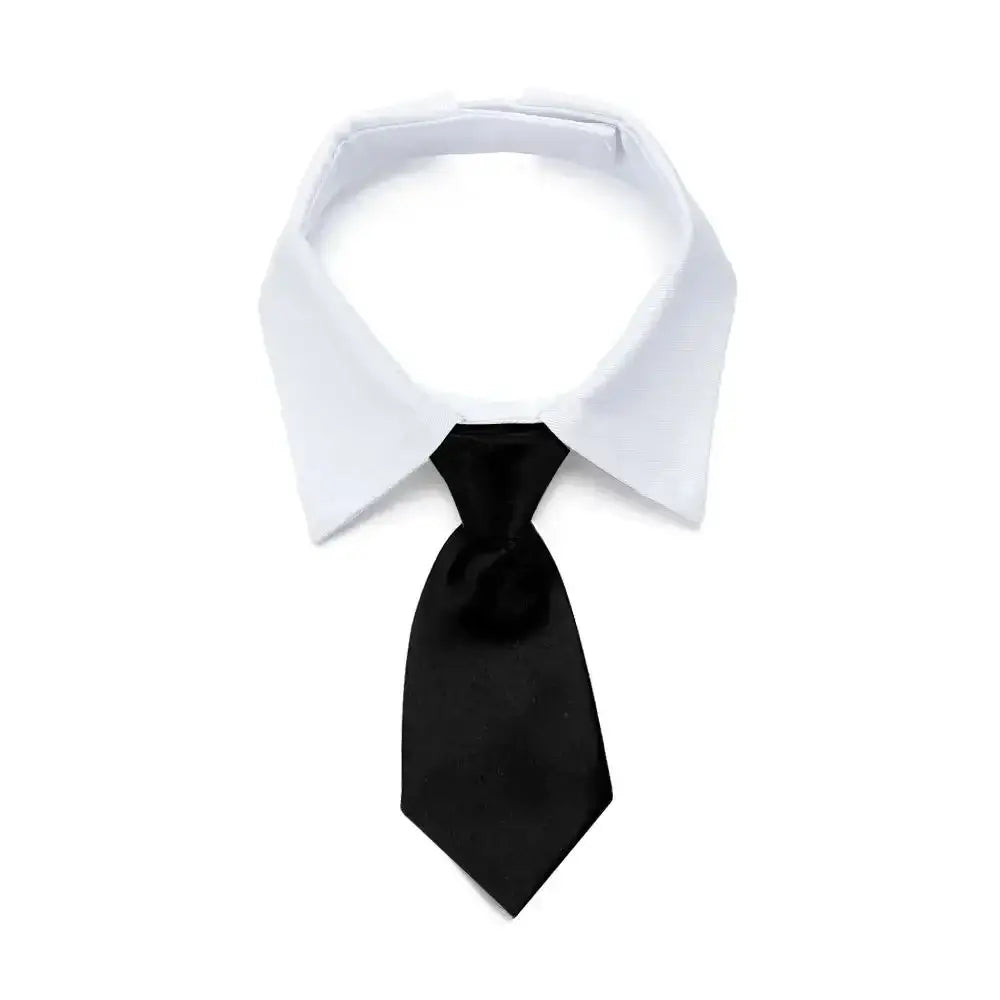 Pet Formal Tuxedo Necktie Bow Tie Collar in Black & Red