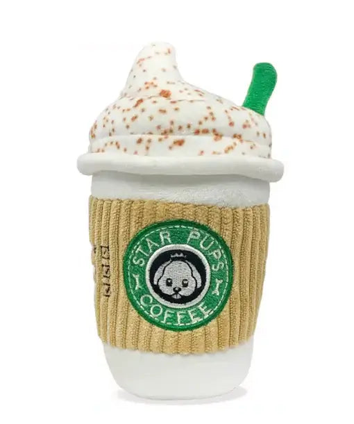 Pumpkin Spice Latte Squeaky Plush Dog Toy