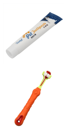 Dog Toothpaste by Dog Hugs Cat with a toothbrush for effective dental care for dogs.