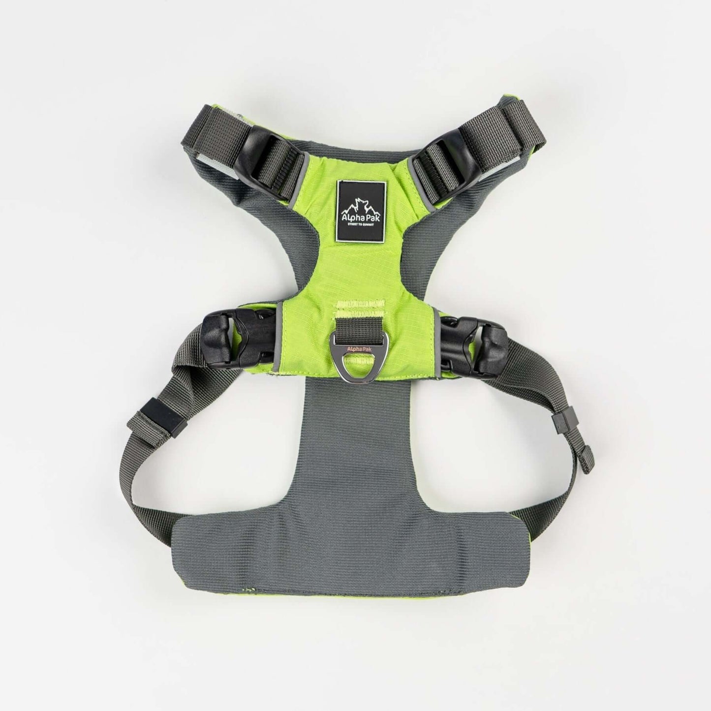 Everyday Adventure Dog Harness in vibrant green with EZ Fit™ straps and buckles for secure adjustments.