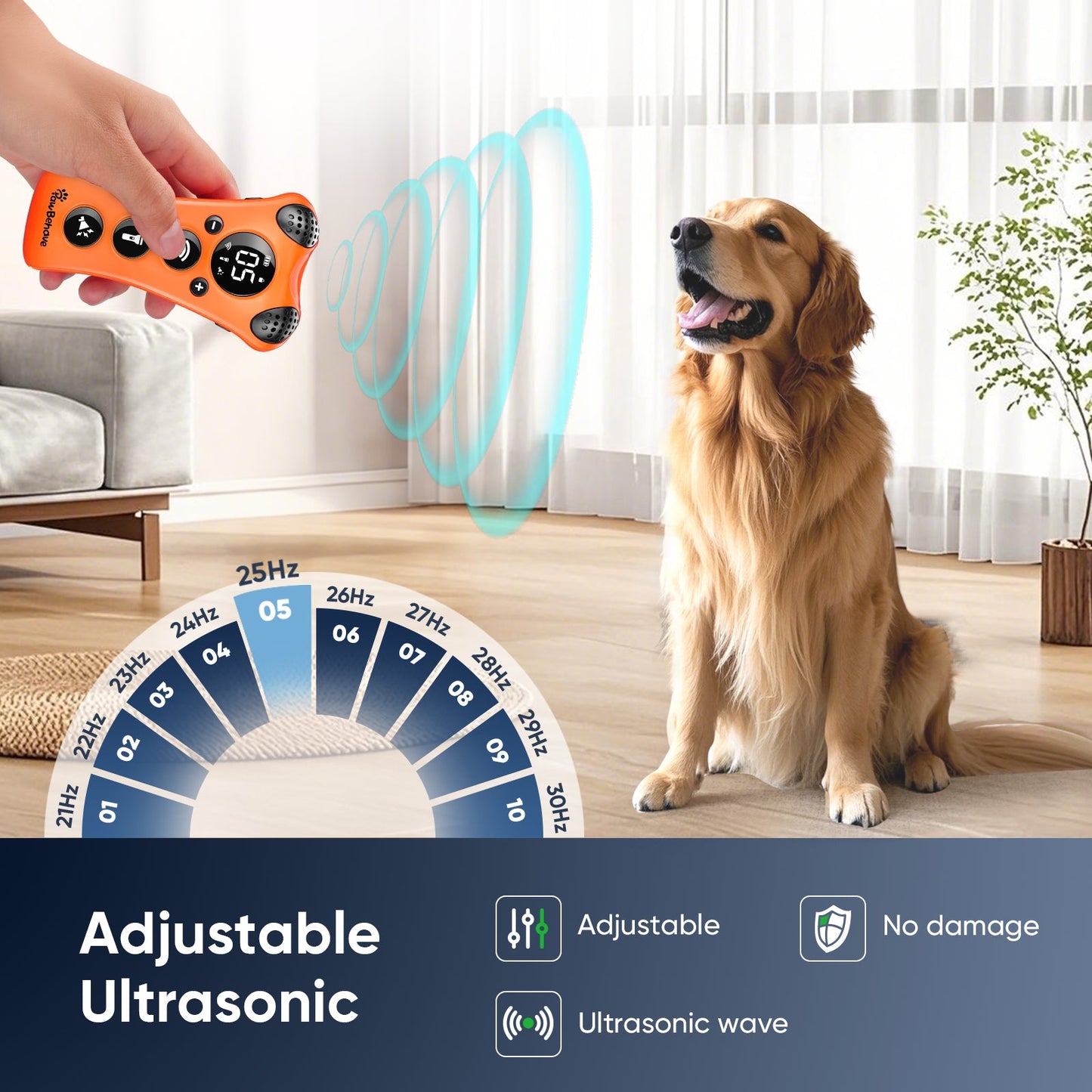 Adjustable Ultrasonic Dog Trainer  Variable Frequency