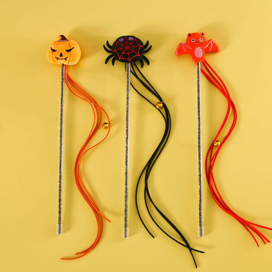 Halloween Cat Teaser Wand – Pumpkin, Bat or Spider