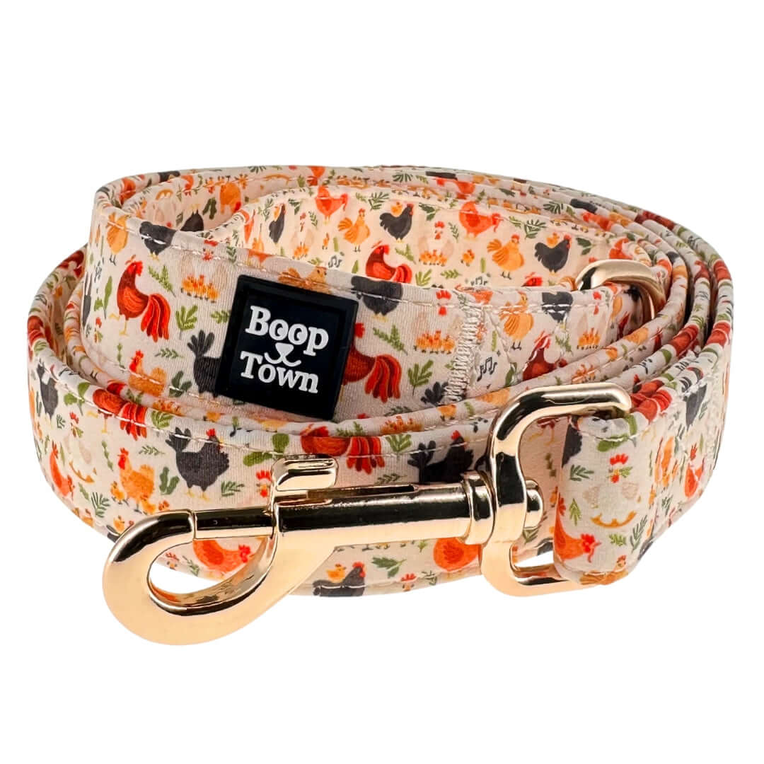 Boop Town Cute Dog Leashes 5 Feet Long featuring colorful animal print and durable metal hardware.