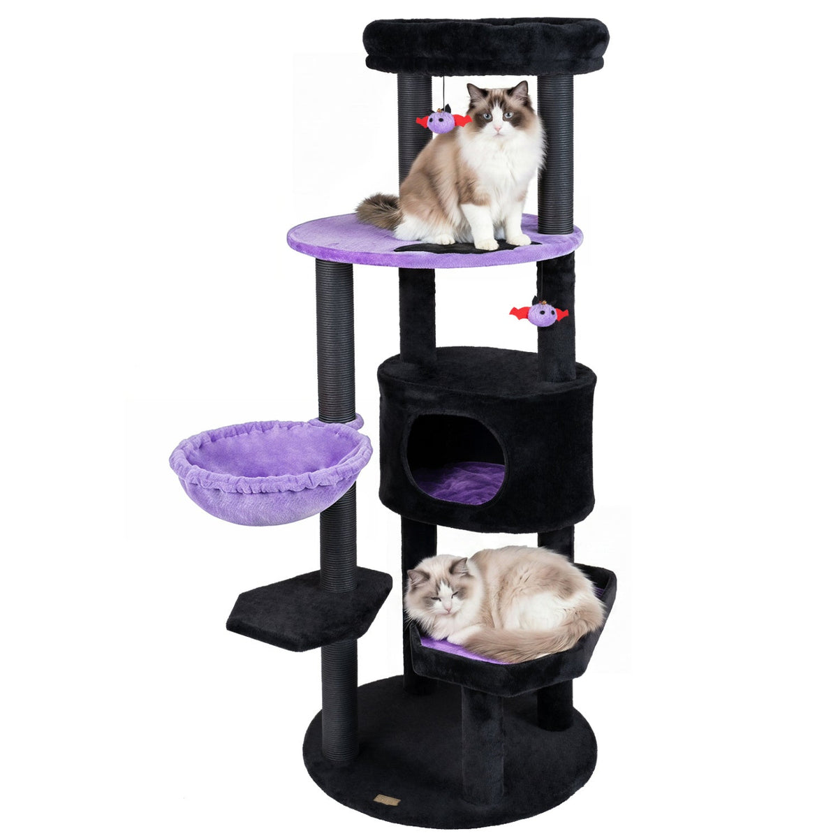 60" Gothic Cat Tower with Coffin Bed & Spider Toys