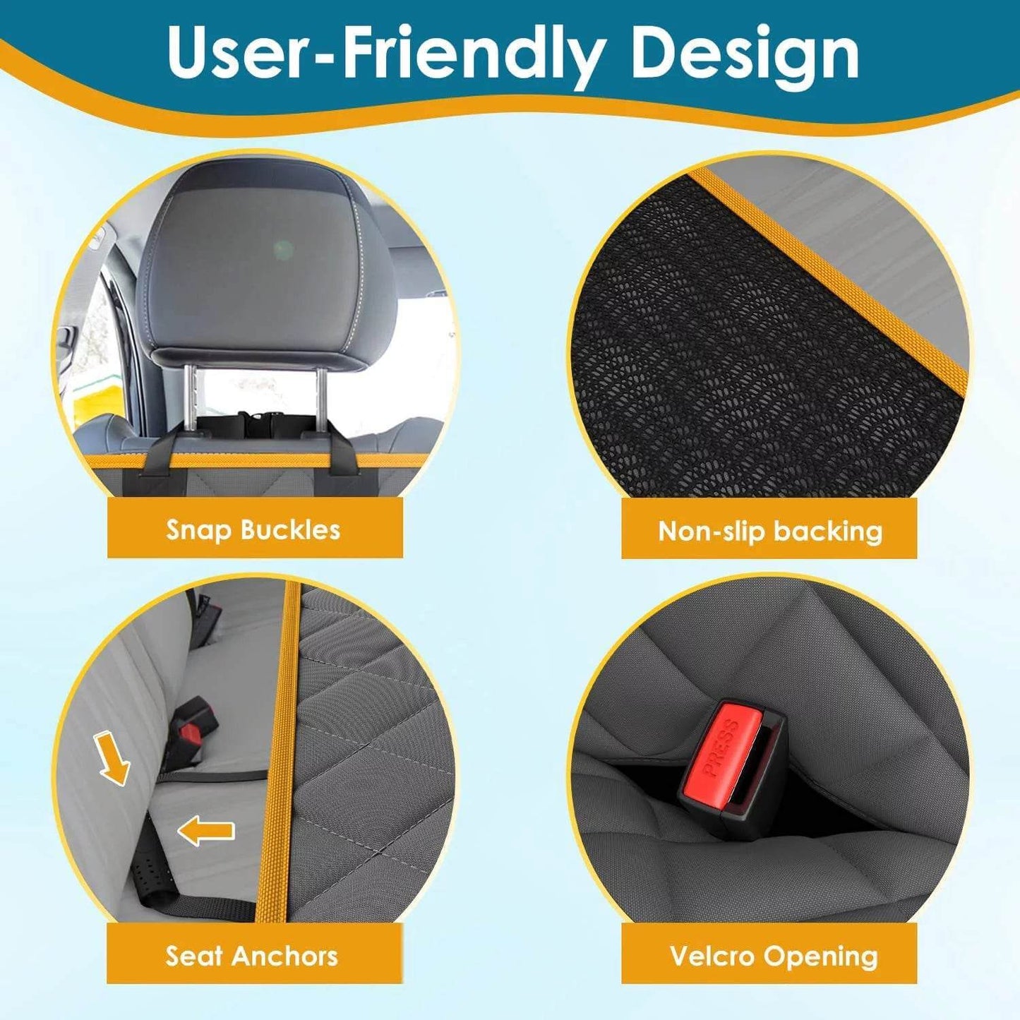 Housse de siège de voiture de luxe pour chien – Imperméable, antidérapante et prête pour le voyage | La collection Max & Rex