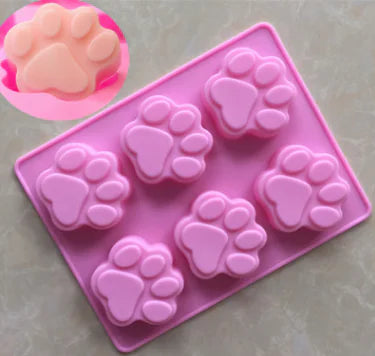 6-Cavity Dog Paw Silicone Cake Mold
