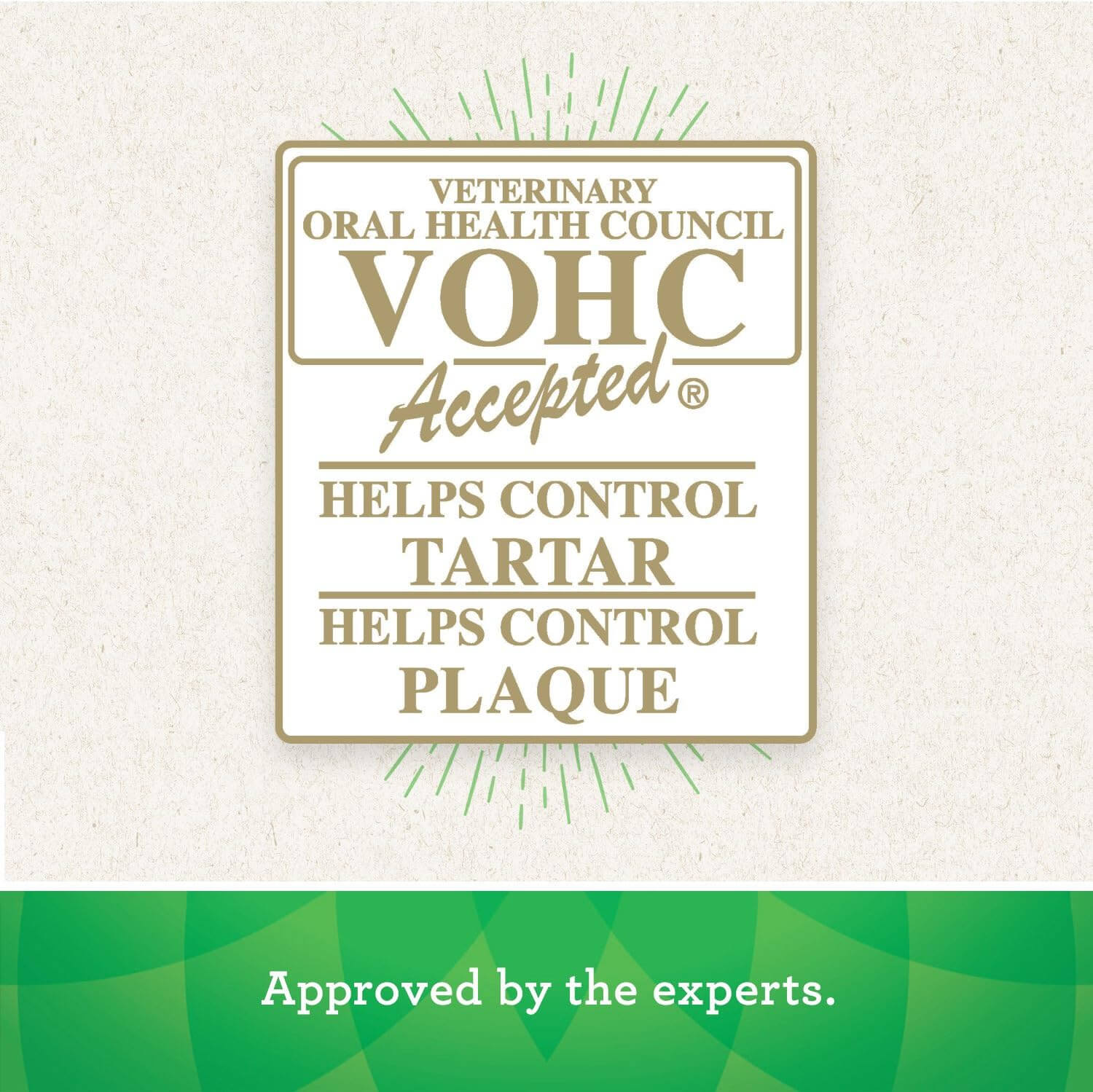 VOHC Accepted seal for dental products highlighting plaque and tartar control benefits.