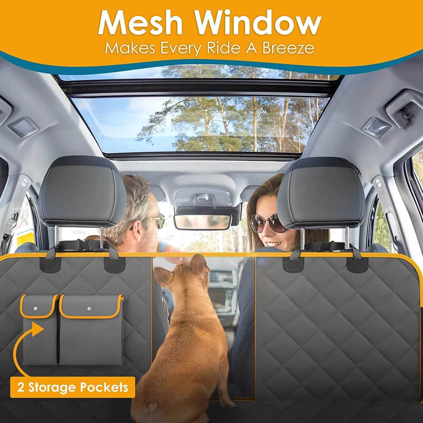 Housse de siège de voiture de luxe pour chien – Imperméable, antidérapante et prête pour le voyage | La collection Max & Rex