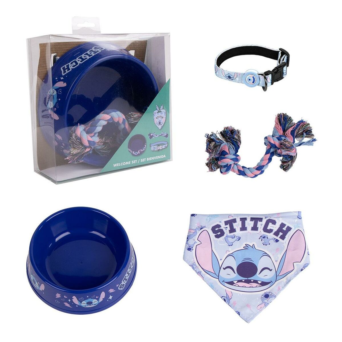 Welcome Gift Set for Dogs Stitch Blue 21,0 x 21,0 x 8,8 cm Dog-0