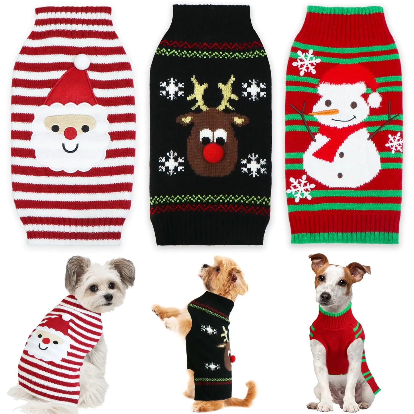 Holiday Small Dog Sweaters (3 Pack)