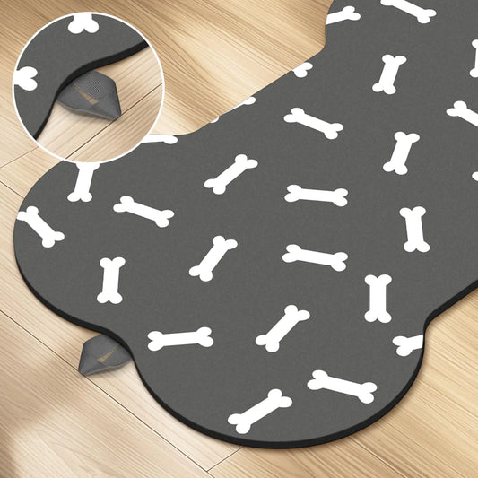 Bone-Shaped Quick-Dry Pet Mat 12"x19"