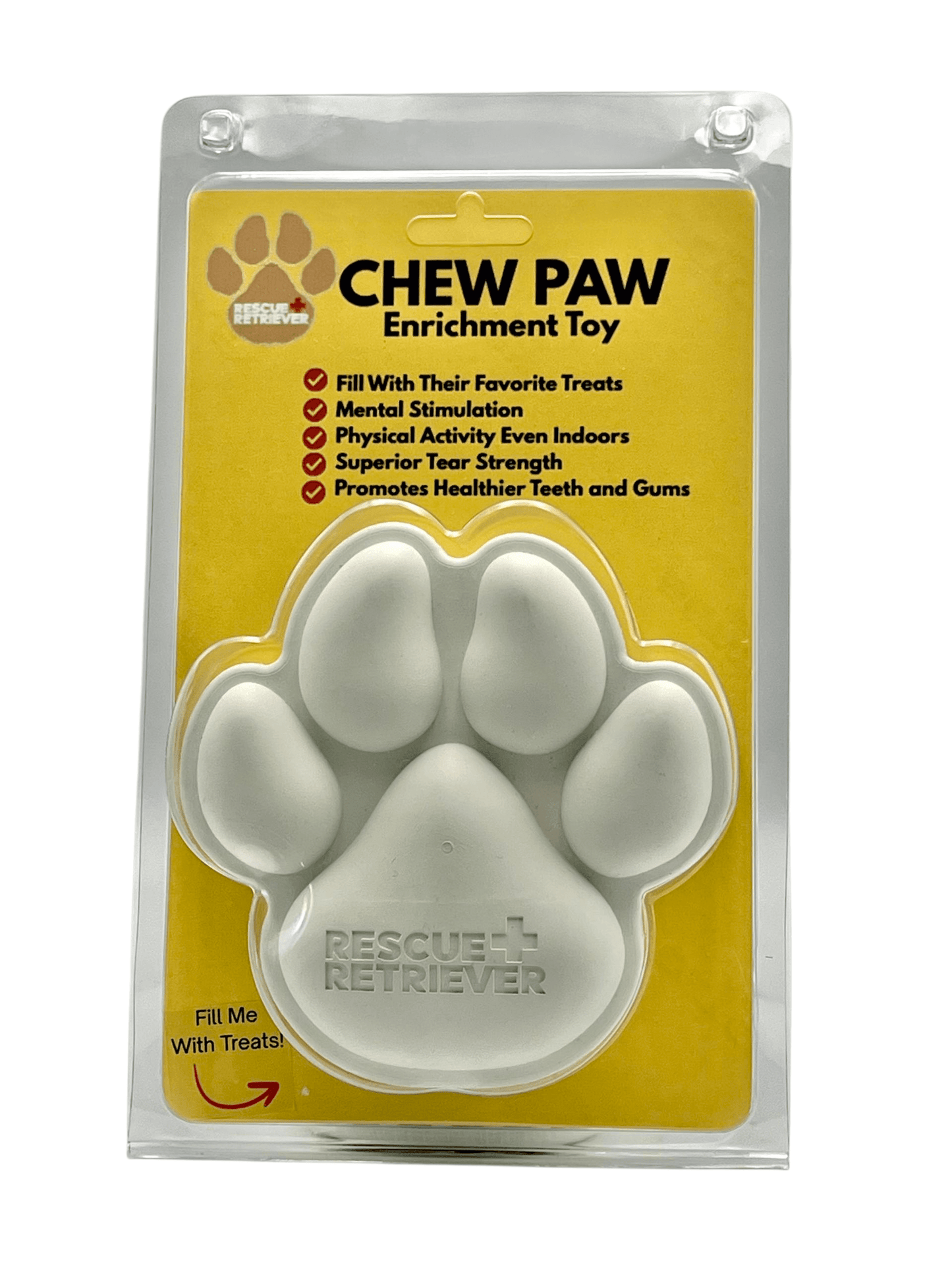 Rescue+Retriever Pet Smoke Detector Safety Bundle featuring Chew Paw Enrichment Toy for dogs.