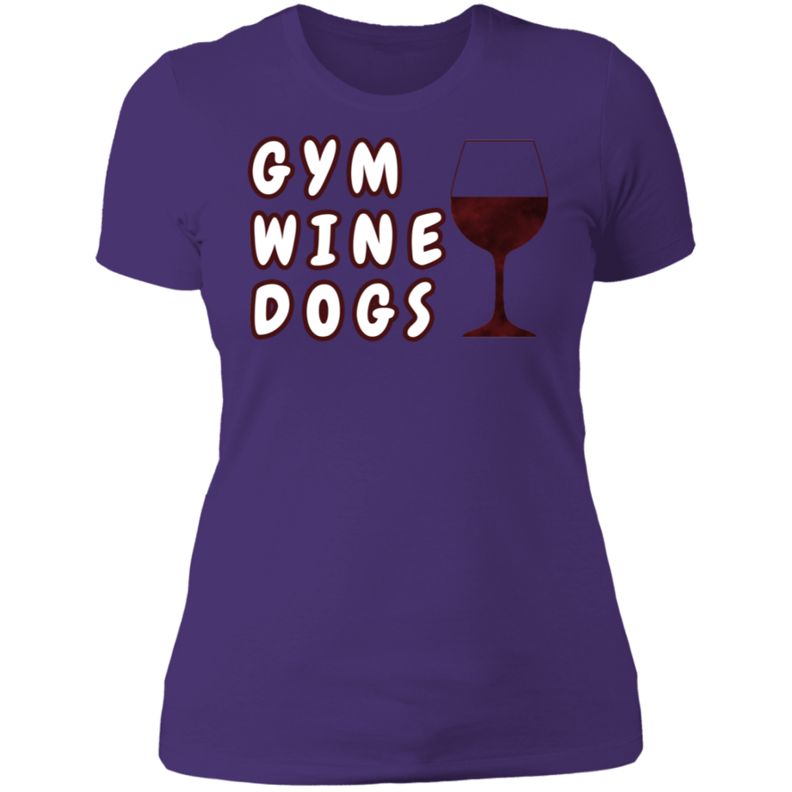 Ladies' Boyfriend T-Shirt Gym, Wine, Dogs-10