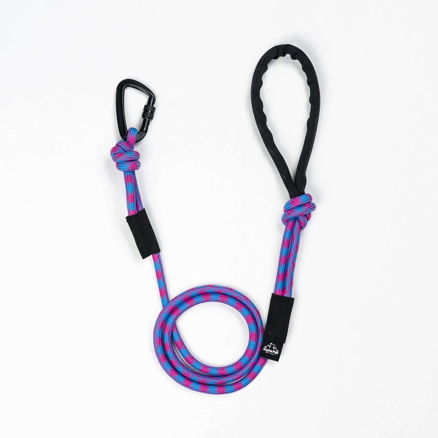 Kernmantle Climbing Rope Dog Leash featuring bright colors and padded handle for comfort and durability.