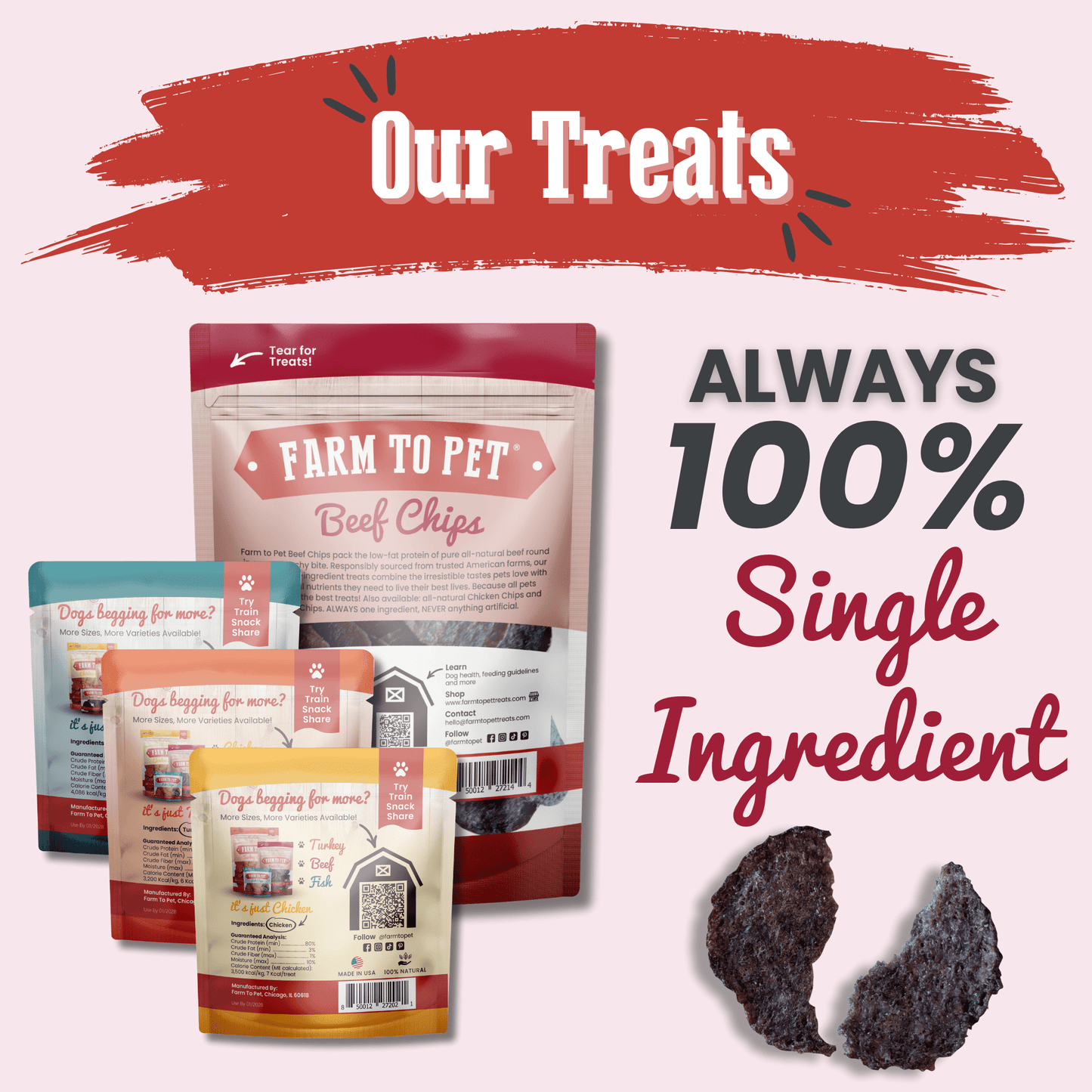 Puppy Packs Snacks Dog Treat Starter Pack Single-Ingredient