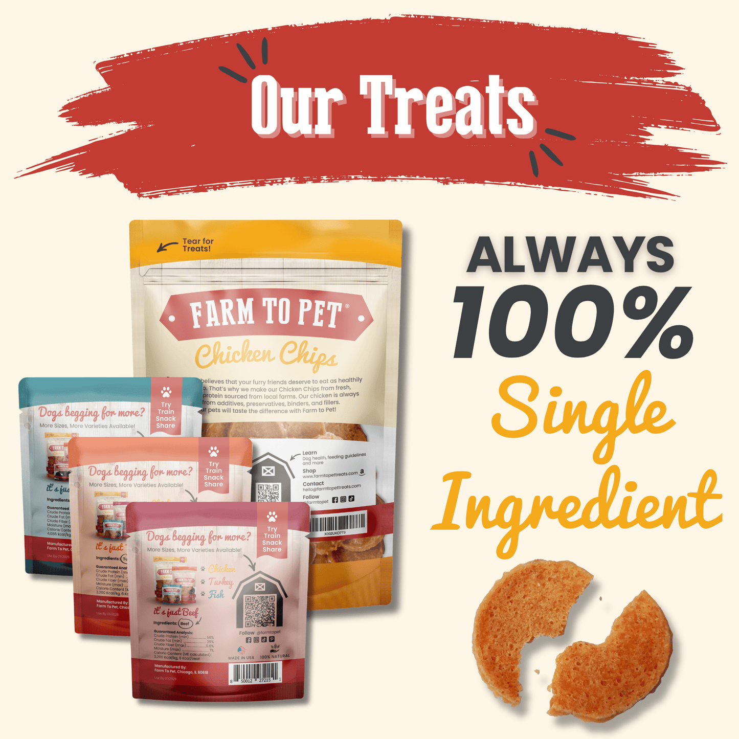 Puppy Packs Snacks Dog Treat Starter Pack Single-Ingredient