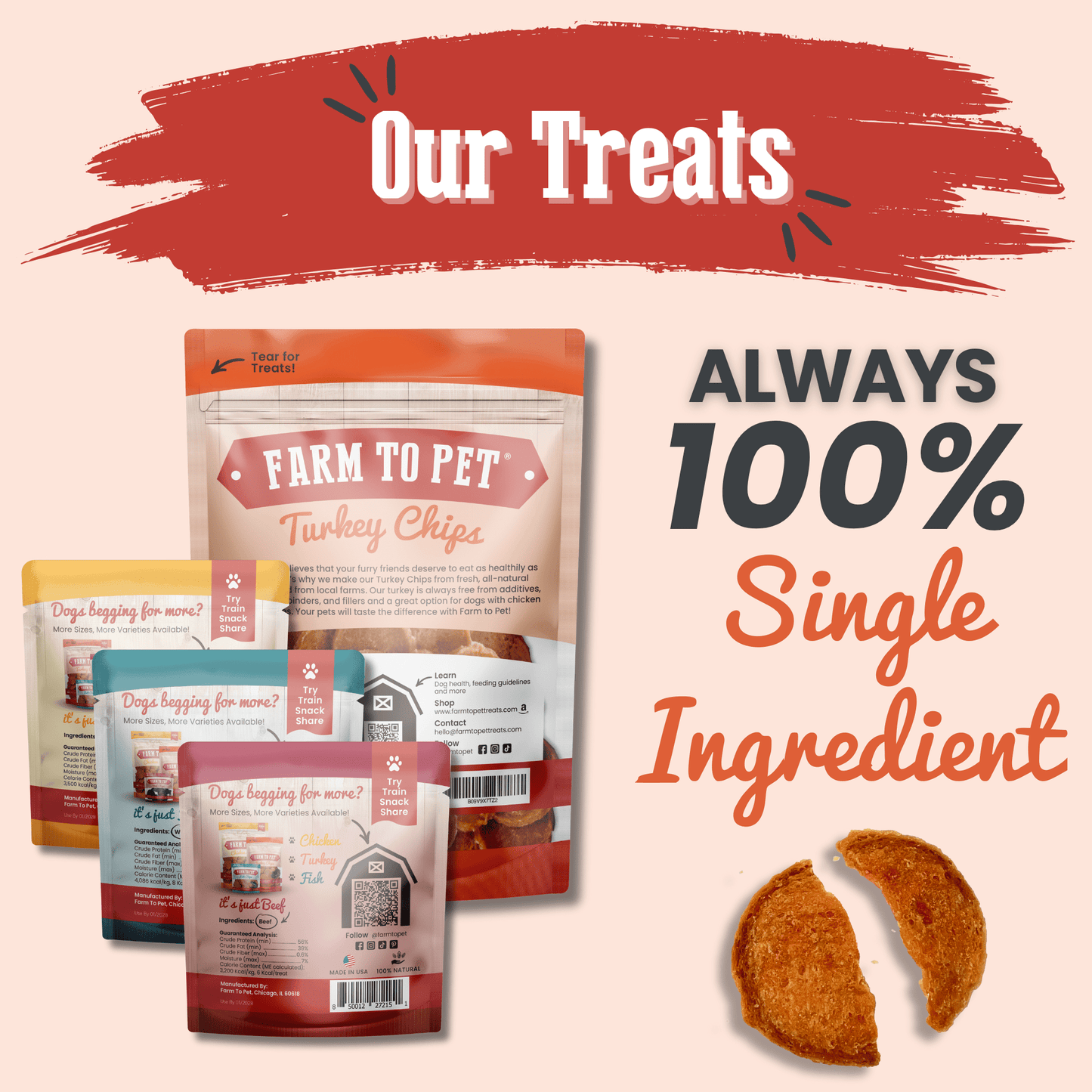 Puppy Packs Snacks Dog Treat Starter Pack Single-Ingredient