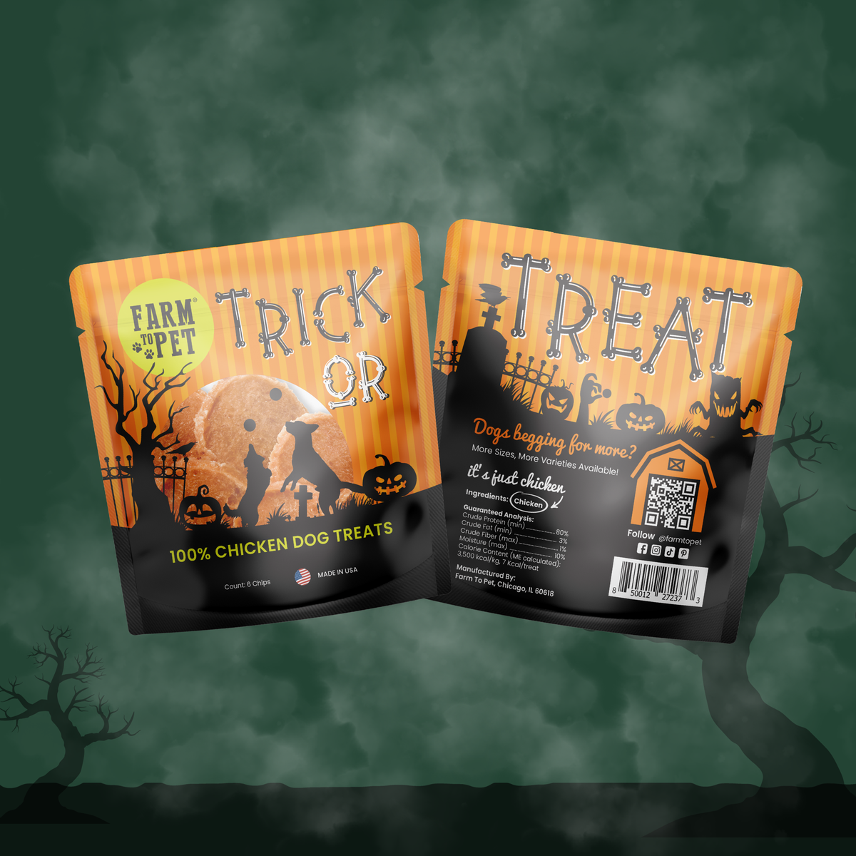 Farm to Pet Halloween Dog Treat Snack Pack Bundle