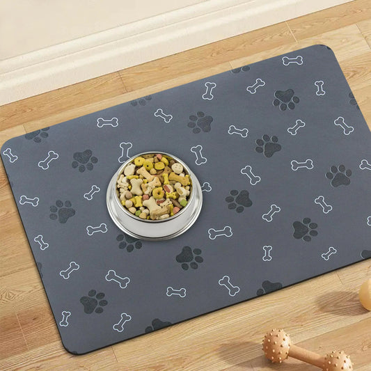 QuickDry Pet Feeding Mat 24x16.9 - Non-Slip, Absorbent