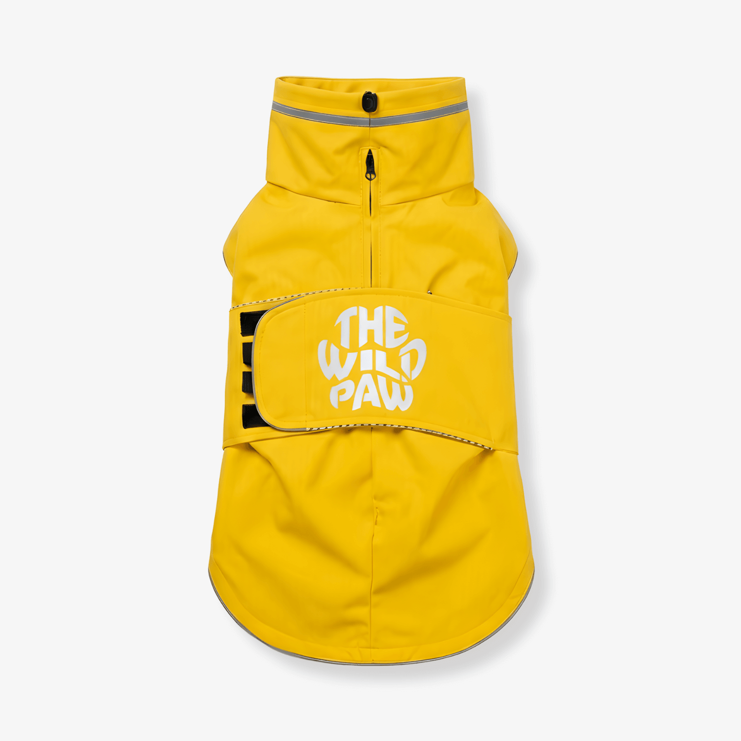 Wild Paw's WildGuard Rain Coat in vibrant yellow, designed for durability and visibility during rainy adventures.