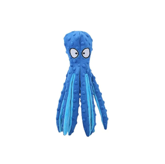 PixelShop Dog Squeaky Toys Octopus - No Stuffing Crinkle Plush Dog Toys Durable