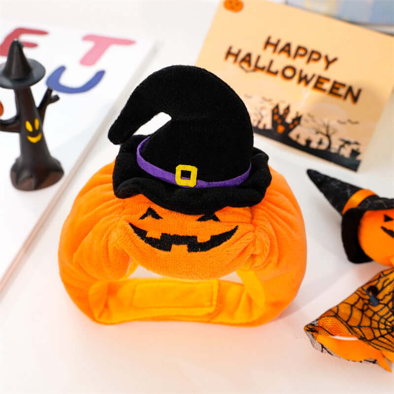 Halloween Pumpkin Pet Costume – Vest, Hat & Set Options